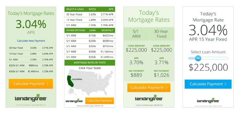 LendingTree creative comparison