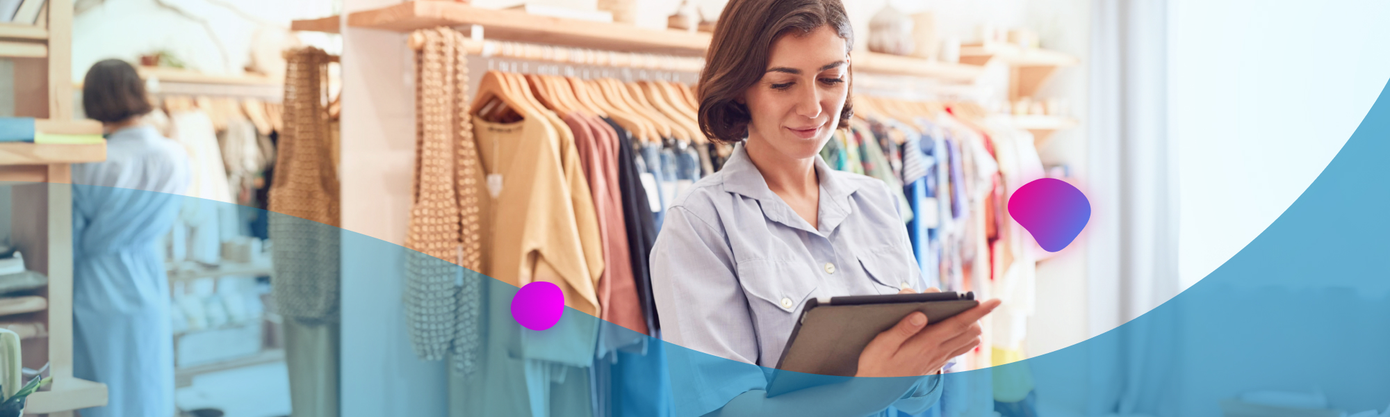 Female Owner Of Fashion Store Using Digital Tablet To Read About Retail Media