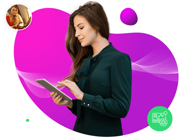 woman using tablet device